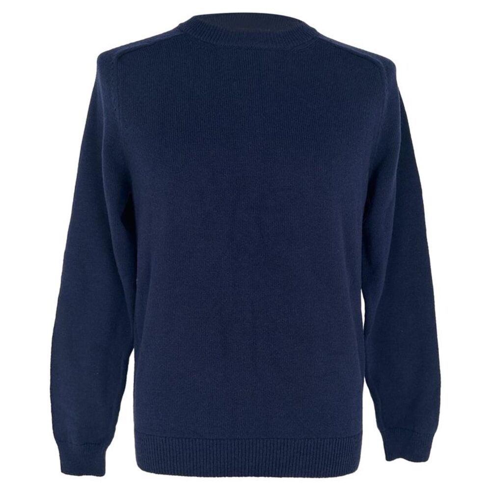 Gucci Knitted Logo-Embroidered Sweater in Navy Blue Wool